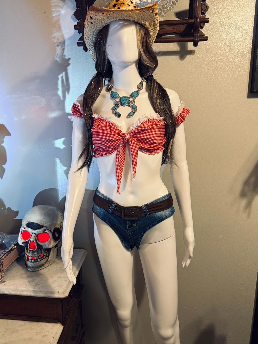 3PC set Womans Cowgirl Hottie Halloween Costume In Size Large